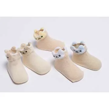 GZMM® Newborn Baby Organic Cotton Socks 5 Pairs Pack For 0-24months Infant Toddler