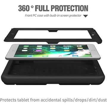 TIRIN 9.7-Inch Case, Kids Case for iPad 6th/5th Generation 2018/2017, iPad Air 1/2 & iPad Pro 9.7 Case with Built-in Screen Protector, Durable Shockproof Protective Cover with Handle Stand