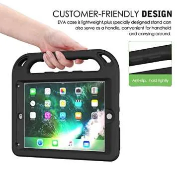 TIRIN 9.7-Inch Case, Kids Case for iPad 6th/5th Generation 2018/2017, iPad Air 1/2 & iPad Pro 9.7 Case with Built-in Screen Protector, Durable Shockproof Protective Cover with Handle Stand