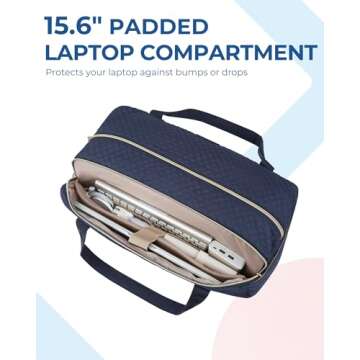 BAGSMART 31L Quilted Weekender Bag with Laptop Compartment