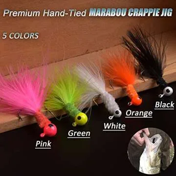 Jig Heads for Fishing Crappie Jig Head Marabou Feather Jig Lures Round Ball Head Jig Hooks Hair Jig Bait for Bass Trout Walleye Panfish 1/8oz 1/16oz 1/32oz (Mix Size-20pcs)
