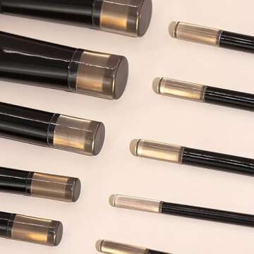 Portable ON THE GO Makeup Brush Set, COSHINE 10pcs Easy-taken Mini Full Complete Function Cosmetic Brushes Kit with Brush Pouch (black)