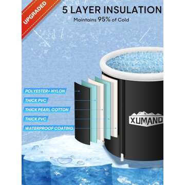 Ice Bath Tub, Ice Bath Tub for Athletes, Portable Ice Bath Tub, Cold Tub Ice Tub, Inflatable Ice Bat...