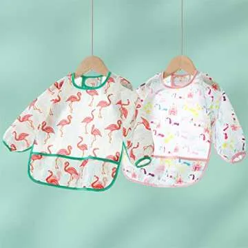 ElecMotive Long Sleeve Bibs Pack for Messy Eaters
