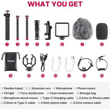 ULANZI Smartphone Extension Microphone Mount Portable