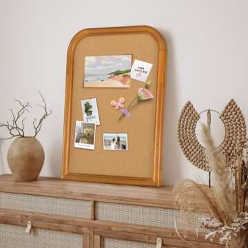 Aitakatta Cork Board for Walls, 23.6x17.7 inches Bulletin Board with Frame, Decorative Hanging Pin B...