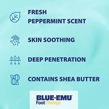 Blue-Emu Foot Therapy Cream Deep Penetrating Soothing w/ Emu Oil, Shea Butter & Aloe, 5.5 oz
