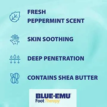 Blue-Emu Foot Therapy Cream Deep Penetrating Soothing w/ Emu Oil, Shea Butter & Aloe, 5.5 oz