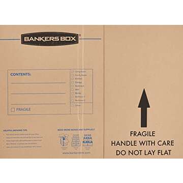 Bankers Box Medium - up to 40" TV/Picture/Mirror - Moving Box 4 Pack, 37 x 4 x 27 in (7711201)