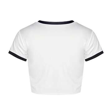 Womens Crop Tops Summer Casual Short Sleeve Goth Halloween Print Cropped T Shirts