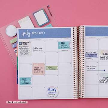 Erin Condren Designer Accessories Snap - in Stylized Sticky Notes - Colorful Woven Wonder Design Theme. Great for Adding Color to Your Planners and Organizers