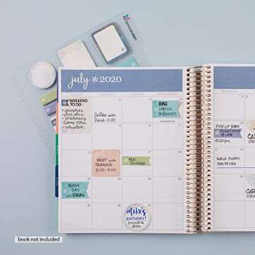 Erin Condren Designer Accessories Snap - in Stylized Sticky Notes - Colorful Woven Wonder Design Theme. Great for Adding Color to Your Planners and Organizers