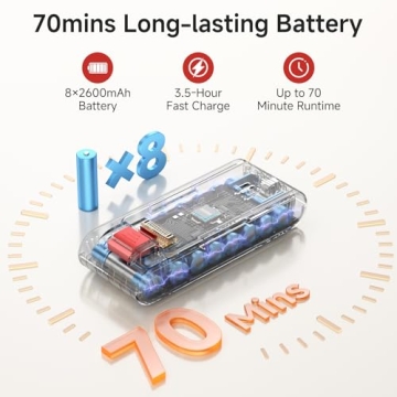 TRDIOL Cordless Vacuum Cleaner - 560W/48KPa/70Mins for Pet Hair and Hard Floors