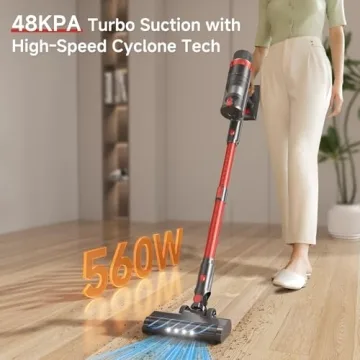 TRDIOL Cordless Vacuum Cleaner 560W with Smart Touch Screen