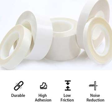 APT, UHMW (Ultra-high Molecular Weight) Polyethylene Tape, Resists Abrasion, Impact, for Surface Protection and Friction and Noise Reduction for Lining Sliding Surfaces. (0.75" x 5Yds, 5 Mil UHMW)