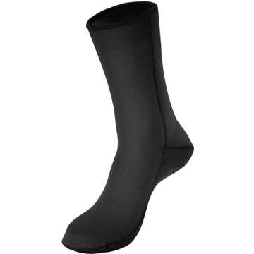 Cressi unisex adult Black Antislip Neoprene Socks, Black, Medium