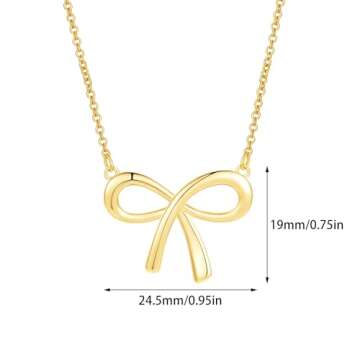 VULETO Gold Bow Necklace Elegant Jewelry for Women