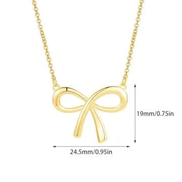 VULETO Gold Bow Necklace Elegant Jewelry for Women