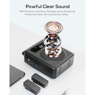 Compact Wireless Voice Amplifier with Lavalier Microphones for Teachers and Presenters