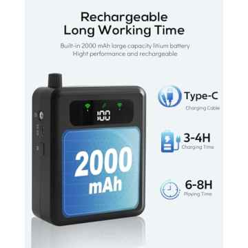 Portable Wireless Voice Amplifier with Lavalier Microphones