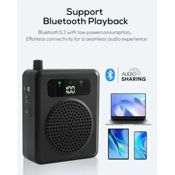 Portable Wireless Voice Amplifier with Lavalier Microphones