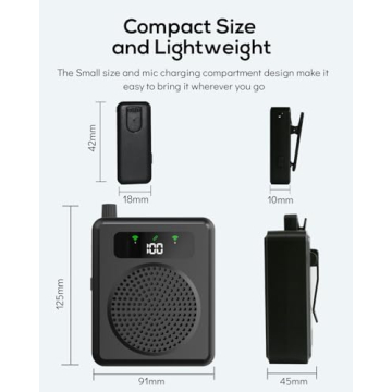 Portable Wireless Voice Amplifier with Lavalier Microphones