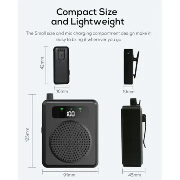 Portable Wireless Voice Amplifier with Lavalier Microphones