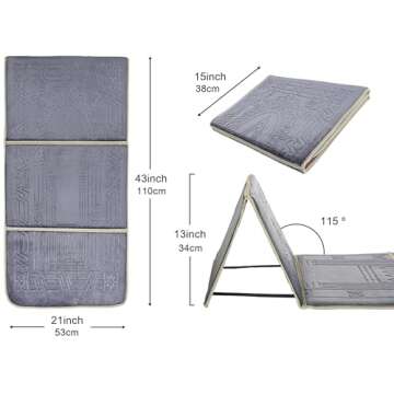 Muslim Prayer Rug - Islamic Prayer Mat Back Support - Thick Padded Islam Janamaz for Women and Men -...