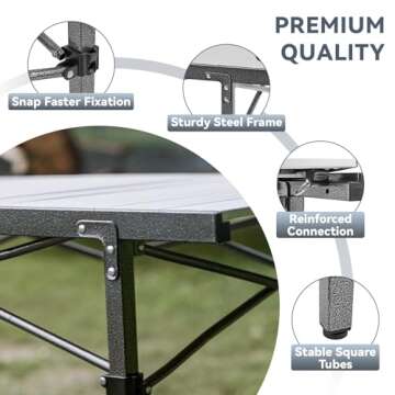 KingCamp Portable Folding Camping Table - Large & Lightweight