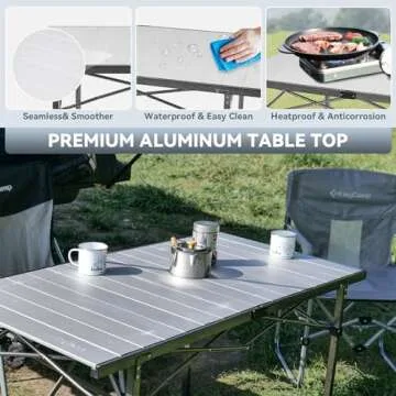 KingCamp Portable Folding Camping Table - Large & Lightweight