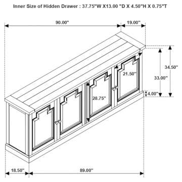 Coaster Florence Server with Nested Drawers - Rustic Appeal