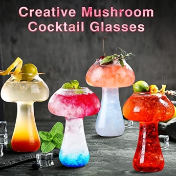 SuproBarware Mushroom Glasses Set - Unique Cocktail Cups
