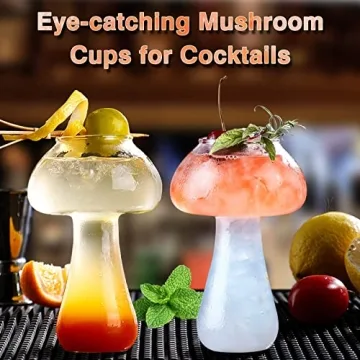 SuproBarware Mushroom Glasses Set - Unique Cocktail Cups