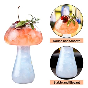 SuproBarware Mushroom Glasses Set - Unique Cocktail Cups