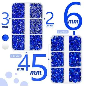 Qiipii 3060PCS Sapphire Blue Rhinestones for Crafts