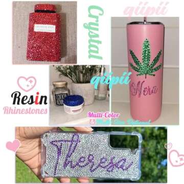 qiipii 3060PCS Royal Blue Resin Rhinestones for Crafts Dark Blue Flatback Crystal Rhinestones 2mm 3mm 4mm 5mm 6mm 5 Sizes Non-Hotfix Acrylic Stones Diamonds Gems for Face Tumblers Bottles DIY Crafts