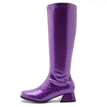 Stylish GOGO Knee High Boots for Women, Low Block Heel