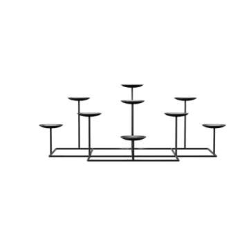 SEI Furniture 9 Candle Wrought Iron Candelabra, Matte Black