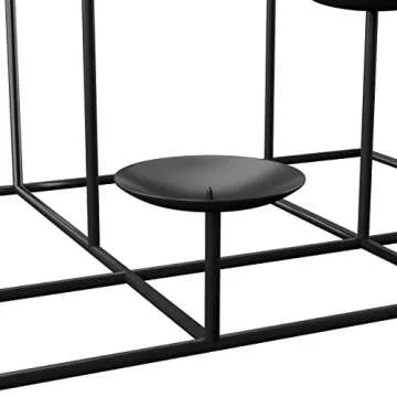 SEI Furniture 9 Candle Wrought Iron Candelabra, Matte Black