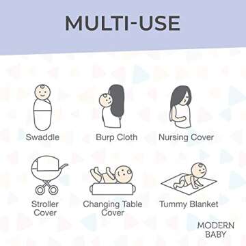MODERN BABY Muslin Swaddle Blankets Newborn 2 Pack Soft Baby Wraps for Baby Girl 100% Cotton, Koala