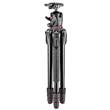 Manfrotto 190go! M-Series 4-Section Twist Lock Aluminum Tripod with XPRO Ball Head, RC2 Quick-Release System, 14.33 lbs Capacity, 65" Max Height