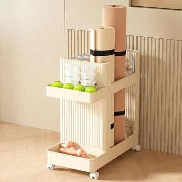 ALSKHEAS Home Gym Storage Rack with Wheels for Fitness