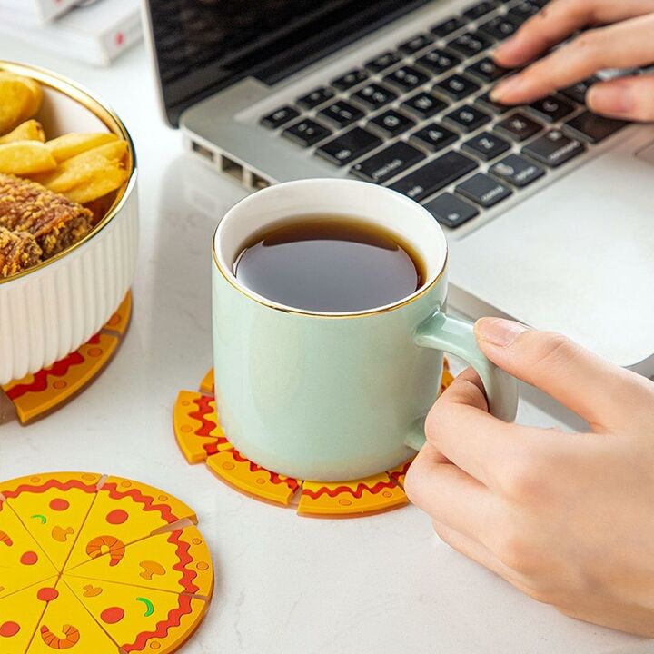 Creative PVC Pizza Coasters - Non-Slip Kitchen Mat