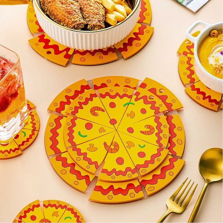 Creative PVC Pizza Coasters - Non-Slip Kitchen Mat