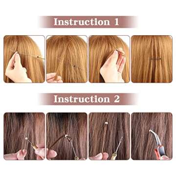 Vlasy 200Pcs 4mm Silicone Lined Micro Ring Beads for Hair Extensions 5Colors Apply (200Pcs Brown)