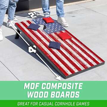 GoSports American Flag Cornhole Set with Bean Bags and Case
