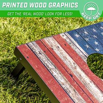 GoSports American Flag Cornhole Set with Bean Bags and Case