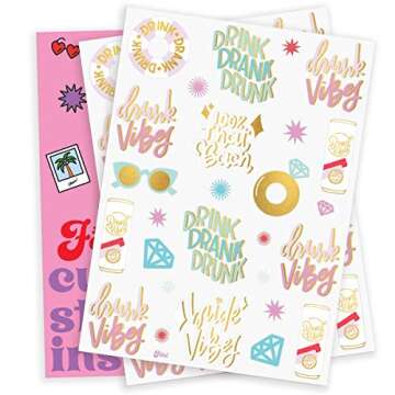 xo, Fetti Bride Vibes Bachelorette Tattoos - 32 Glitter Styles | Bach Party Decoration, Bridesmaid F...