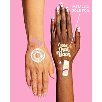 xo, Fetti Bride Vibes Bachelorette Tattoos - 32 Glitter Styles | Bach Party Decoration, Bridesmaid Favor, Bride to Be Gift + Bridal Shower Supplies