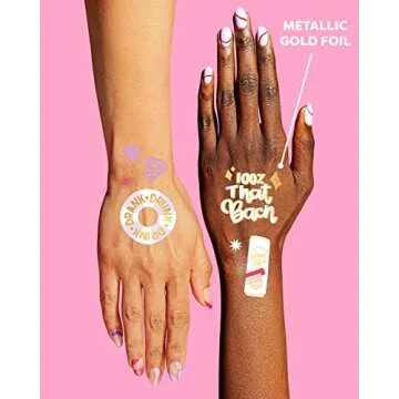 xo, Fetti Bride Vibes Bachelorette Tattoos - 32 Glitter Styles | Bach Party Decoration, Bridesmaid Favor, Bride to Be Gift + Bridal Shower Supplies